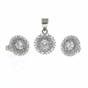 Pendant and earrings set with rhodium-plated silver 925 crystals