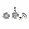 Pendant and earrings set with rhodium-plated silver 925 crystals