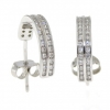 Crescent earrings with rhodium-plated silver 925 crystals