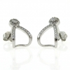 Fancy heart earrings with rhodium-plated silver 925 crystals