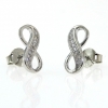 Infinity earrings with rhodium-plated silver 925 crystals