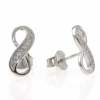 Infinity earrings with rhodium-plated silver 925 crystals