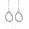 Drop earrings with rhodium-plated silver 925 crystals