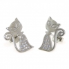 Kitty earrings with rhodium-plated silver 925 crystals