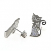 Kitty earrings with rhodium-plated silver 925 crystals