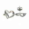 Heart earrings with rhodium-plated silver 925 crystals