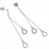 Drop earrings with rhodium-plated silver 925 crystals