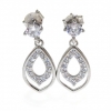 Fresia earrings with rhodium-plated silver 925 crystals