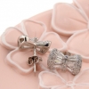 Bow earrings with rhodium-plated silver 925 crystals