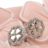 Clover earrings with rhodium-plated silver 925 crystals