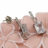 Princess earrings with rhodium-plated silver 925 crystals
