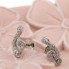 Earth key earrings with rhodium-plated silver 925 crystals