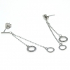 Marguerite earrings with rhodium-plated silver 925 crystals