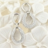 Petal earrings with rhodium-plated silver 925 crystals
