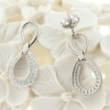 Petal earrings with rhodium-plated silver 925 crystals