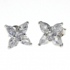 Primrose earrings with rhodium-plated silver 925 crystals