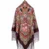 Premium shawl Posadsky, wool, brown - 148x148cm