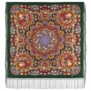 Premium shawl Rose Soul, wool, green - 148x148cm