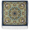 Premium shawl Rose Soul, wool, blue - 148x148cm