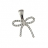 Bow pendant with crystals, rhodium-plated 925 silver
