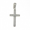 Cross pendant with crystals, silver 925 rhodium-plated