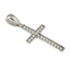 Cross pendant with crystals, silver 925 rhodium-plated