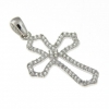 Cross pendant with crystals, silver 925 rhodium-plated
