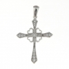 Pandantiv cruce cu trifoi si cristale, argint 925 rodiat