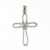 Infinity cross pendant, rhodium-plated 925 silver