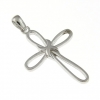 Infinity cross pendant, rhodium-plated 925 silver