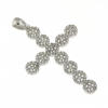 Cross pendant with crystals, silver 925 rhodium-plated