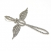 Cross pendant with angel wings and crystals, rhodium-plated 925 silver