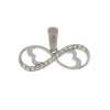 Infinity pendant with hearts and crystals, rhodium-plated 925 silver