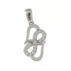 Infinity pendant with hearts and crystals, rhodium-plated 925 silver