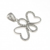 Infinity butterfly pendant with crystals, rhodium-plated 925 silver