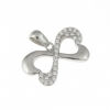 Infinity butterfly pendant with crystals, rhodium-plated 925 silver