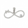 Infinity pendant with butterfly and crystals, rhodium-plated 925 silver