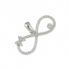 Infinity pendant with butterfly and crystals, rhodium-plated 925 silver