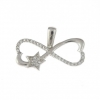 Infinity pendant with star and crystals, rhodium-plated 925 silver