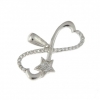 Infinity pendant with star and crystals, rhodium-plated 925 silver