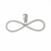 Infinity pendant with crystals, rhodium-plated 925 silver