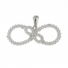 Infinity pendant with crystals, rhodium-plated 925 silver