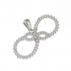 Infinity pendant with crystals, rhodium-plated 925 silver