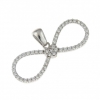 Infinity pendant with heart and crystals, rhodium-plated 925 silver