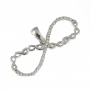 Infinity pendant with crystals, rhodium-plated 925 silver