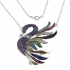 Colier lebada tanzanite cu cristale, argint 925 rodiat