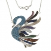 Colier lebada turquoise cu cristale, argint 925 rodiat