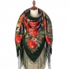Premium shawl Victory Day, wool, green - 148x148cm
