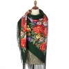 Premium shawl Victory Day, wool, green - 148x148cm