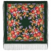 Premium shawl Victory Day, wool, green - 148x148cm